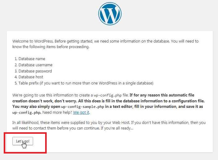 cara install wordpress