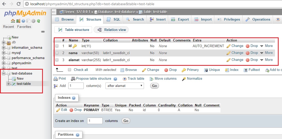 cara membuat database mysql