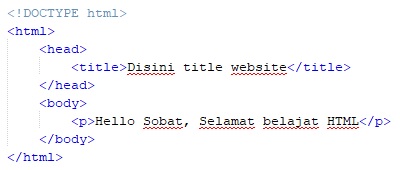struktur dasar pada HTML