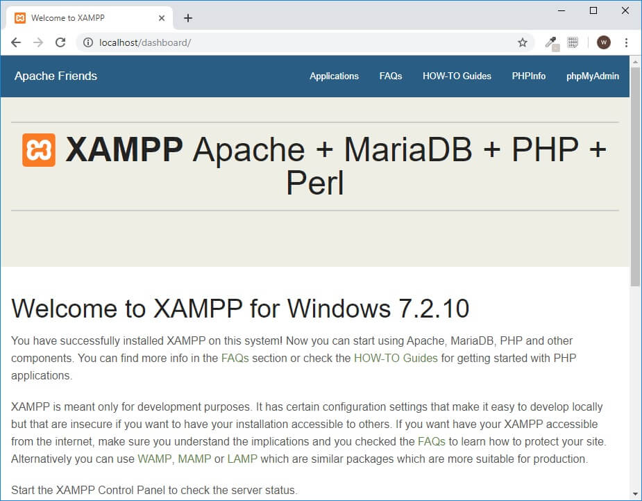 cara menjalankan web server apache dengan XAMPP