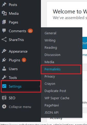 cara mengatur permalink wordpress